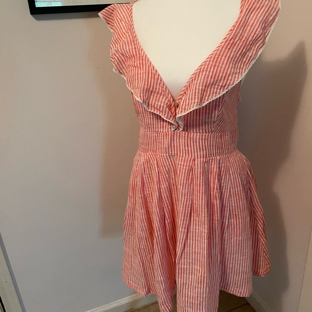 Free People Red and White Striped Mini Dress